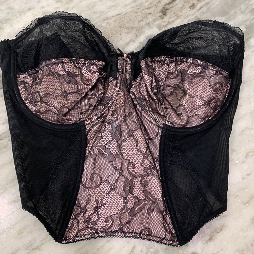 Panache Black and Pink Lace Sienna SuperBra 34G